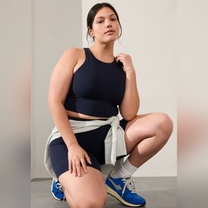 Athleta Conscious Crop Tank Athleisure Navy Blue Sports Bra D-DD+ Cup Plus 1X